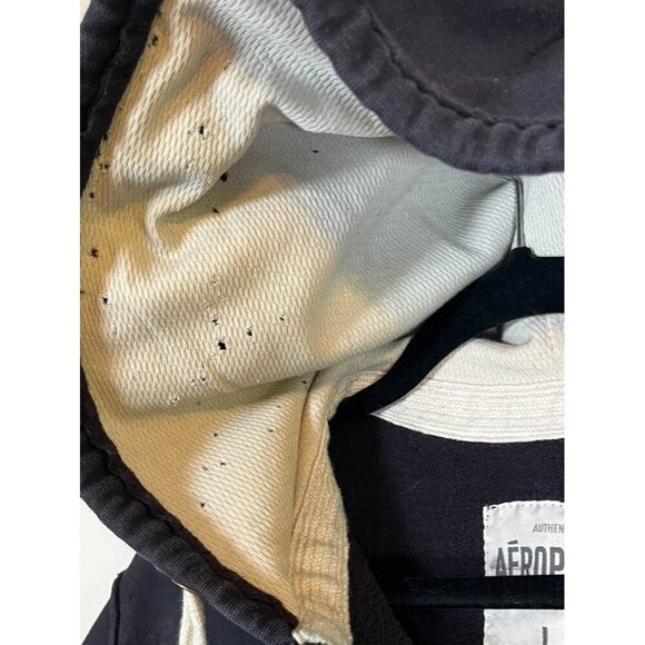 Aeropostale Sweatshirt Women L Blue Hoodie Distressed 80s Y2K Grunge Garage 90s - Picture 9 of 14